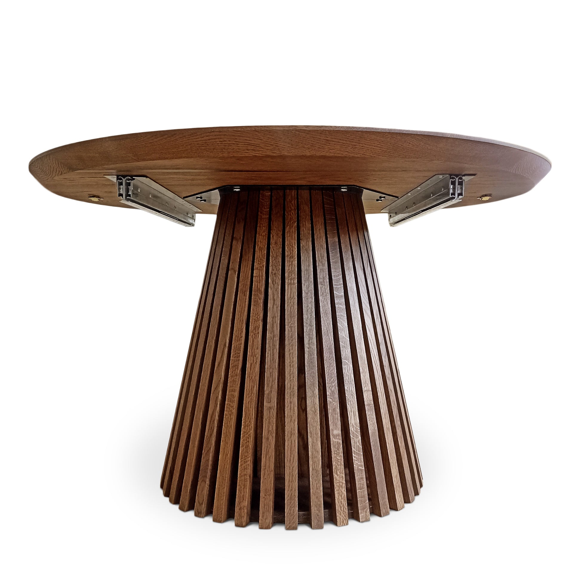 Vivien Extendable Round Dining Table in Chocolate Oak S10Home