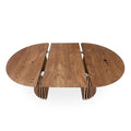 Vivien Extendable Round Dining Table in Chocolate Oak S10Home