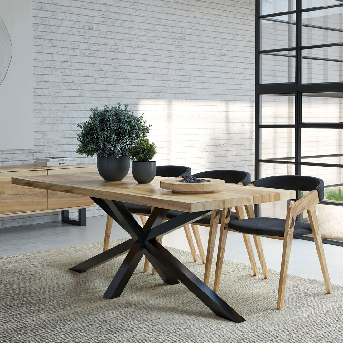 Julia Extendable Walnut Dining Table Spider Leg | S10Home