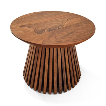 Table basse ronde Vivien en noyer 