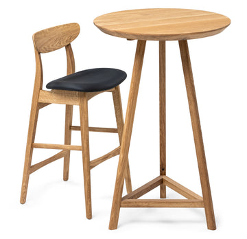 Runder Eichen-Café-Tisch | Massivholz | S10Home