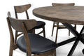 Astrid Extendable Round Herringbone Dining Table Extendable in Charcoal by S10Home