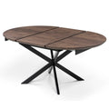 Round Dark Walnut Dining Table Extendable by S10Home